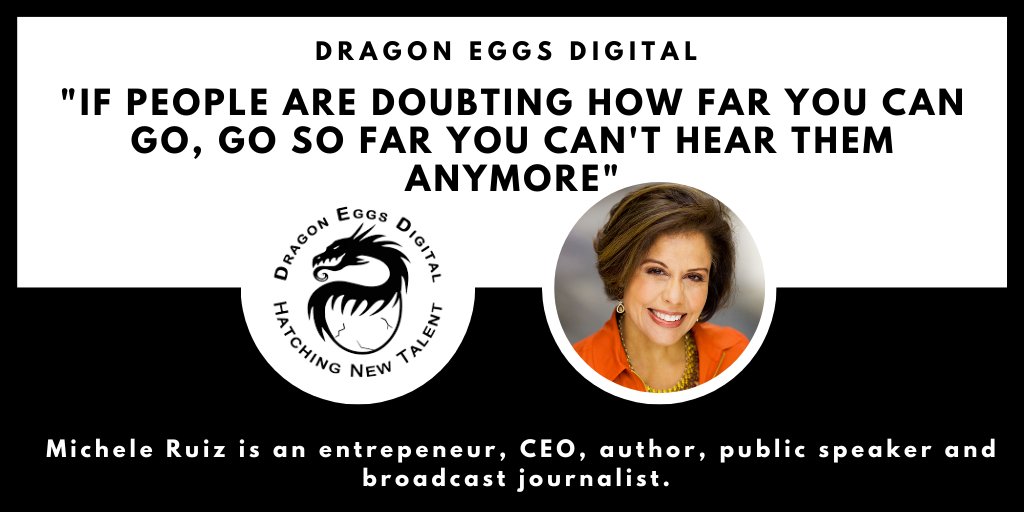 DragonEggsDig's tweet photo. 🎆IF PEOPLE ARE DOUBTING HOW FAR YOU CAN GO, GO SO FAR YOU CAN'T HEAR THEM ANYMORE 🎆

Be inspired by Michele Riuz, the US entrepeneur and broadcast journalist. 

You're going to succeed. Dragon Eggs Digital will give you the free workshops to show you how. 

#DigitalCareers https://t.co/L9SE9AL0IW