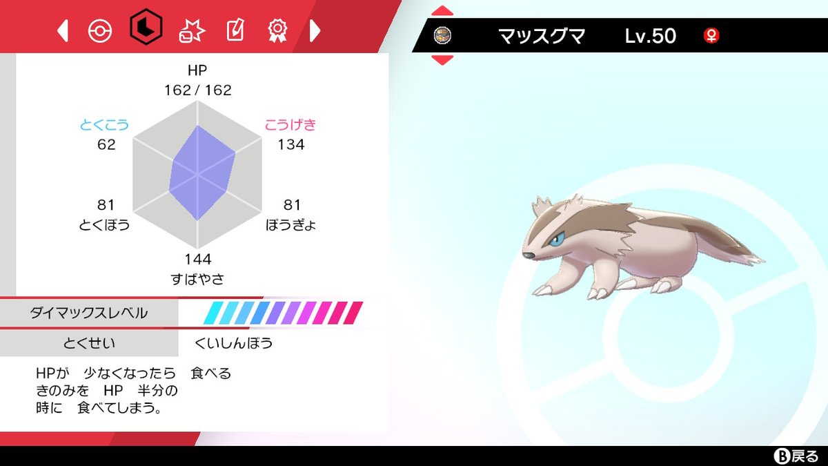 今日のマッスグマ育成論