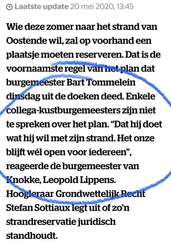 Dit is wat Lippens op 20 mei zei nav de strandpasjes van <a href="/Barttommelein/">Bart Tommelein</a> . ⬇️⬇️⬇️⬇️