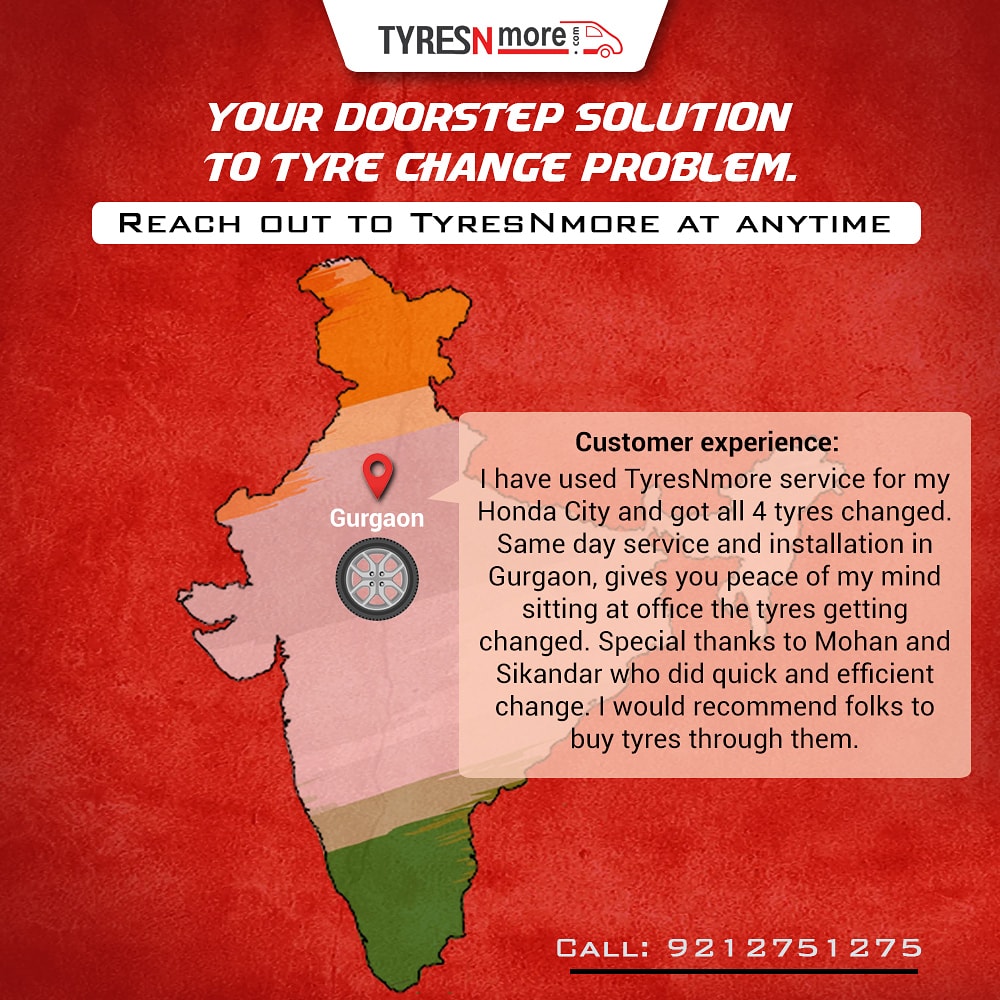 TyresnmoreIndia's tweet photo. At TyresNmore we believe in a doorstep solution for your tyre problems!
Get your tyres changed today with just a call! Contact us at 9212751275
#fastservice #delhi #tyreservice #happycustomers #flattyre #Customerexperience #CarCrew #CarFitment #CallToBook #hyderabad #banglore https://t.co/geuqJvBz2p