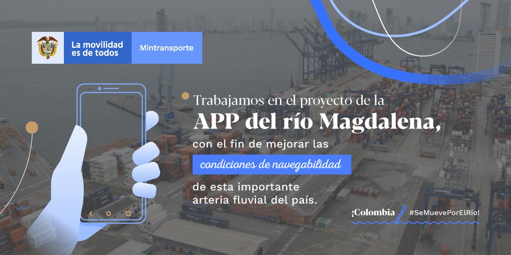 Cormagdalena's tweet photo. El Gobierno Nacional busca fortalecer la intermodalidad de todos los modos de transporte, y así disminuir los costos de movilización de carga desde y hacia los puertos marítimos. ¡Colombia #SeMuevePorElRío! https://t.co/y3qXrRMEzR