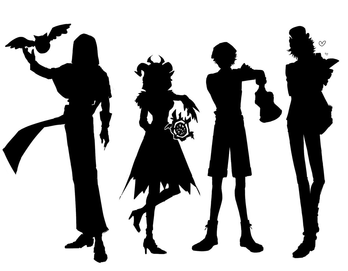 鈴紀オズク 7 24 原画展示 下塗り用なんだけどシルエットになったらなんかかっこよすぎて笑っちまったので見て 第五人格 イラスト