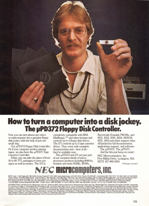 1978 floppy disk controller ad from NEC.