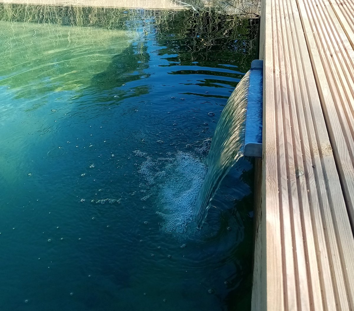 poolsbymatthew's tweet photo. Cool down in a fresh water swimming pool. We create bespoke designs to suit your space and budget. A water feature or a small cascade can add ambience as well as valuable aeration. 

Find out more - https://t.co/uOeW0BSWvz

#waterfeature #swimponds #naturalswimmingpool https://t.co/bNO7bLZGIT