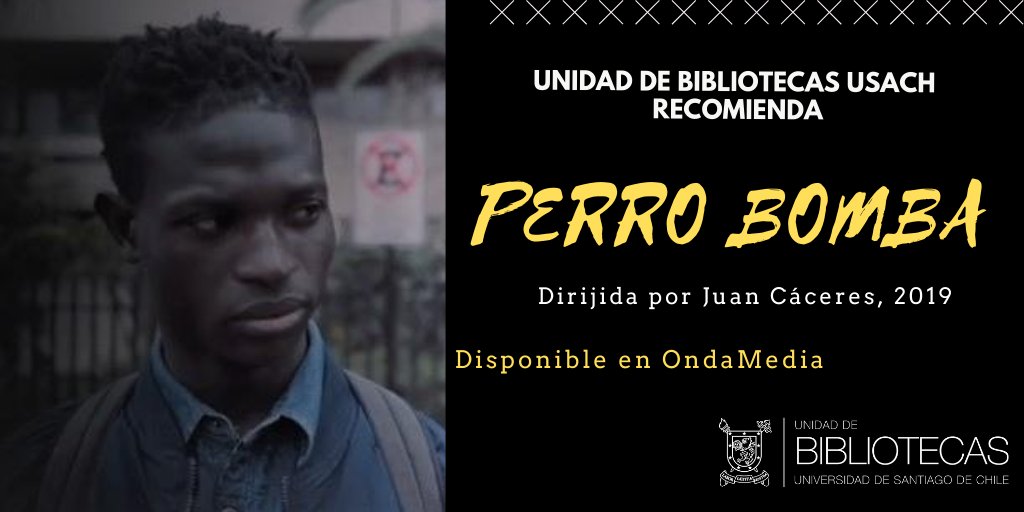 BiblioUsach's tweet photo. #OndaMedia es una plataforma web del Ministerio de las Culturas, las Artes y el Patrimonio que dispone de contenido audiovisual chileno, de forma totalmente gratuita https://t.co/yc6Xv0PN4K #PerroBomba #JuanCáceres https://t.co/xpnpunkFk7