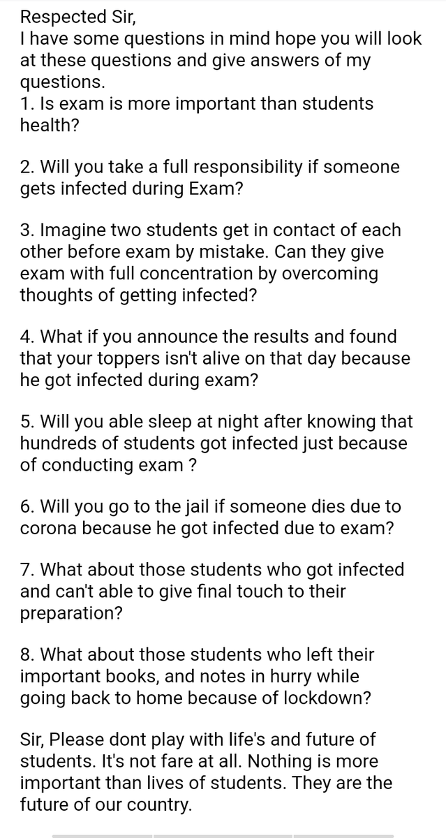 DaGarNavdeep1's tweet photo. @DrRPNishank @DG_NTA and each and every member who is responsible for conducting Jee and Neet
#shameongujaratparentassociation #NTAPOSTPONEJEE_NEET
#PostponeJEE_NEETinCovid
#StudentsLivesMatter
#SOPfails
#JusticeForStudents https://t.co/kwkHemcR8q