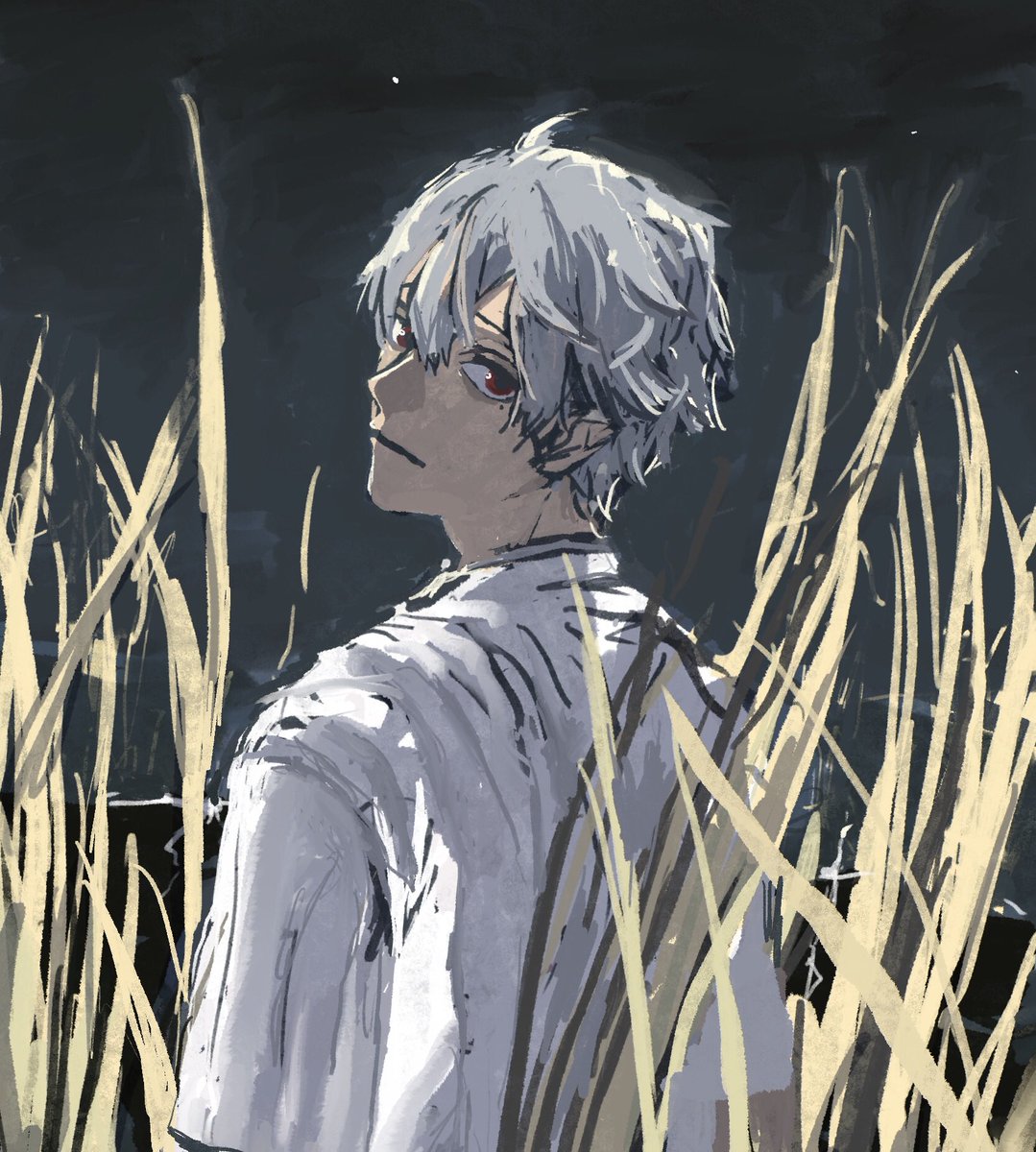 「夜の川に立つ #KuzuArt 」|わわわん🐶のイラスト