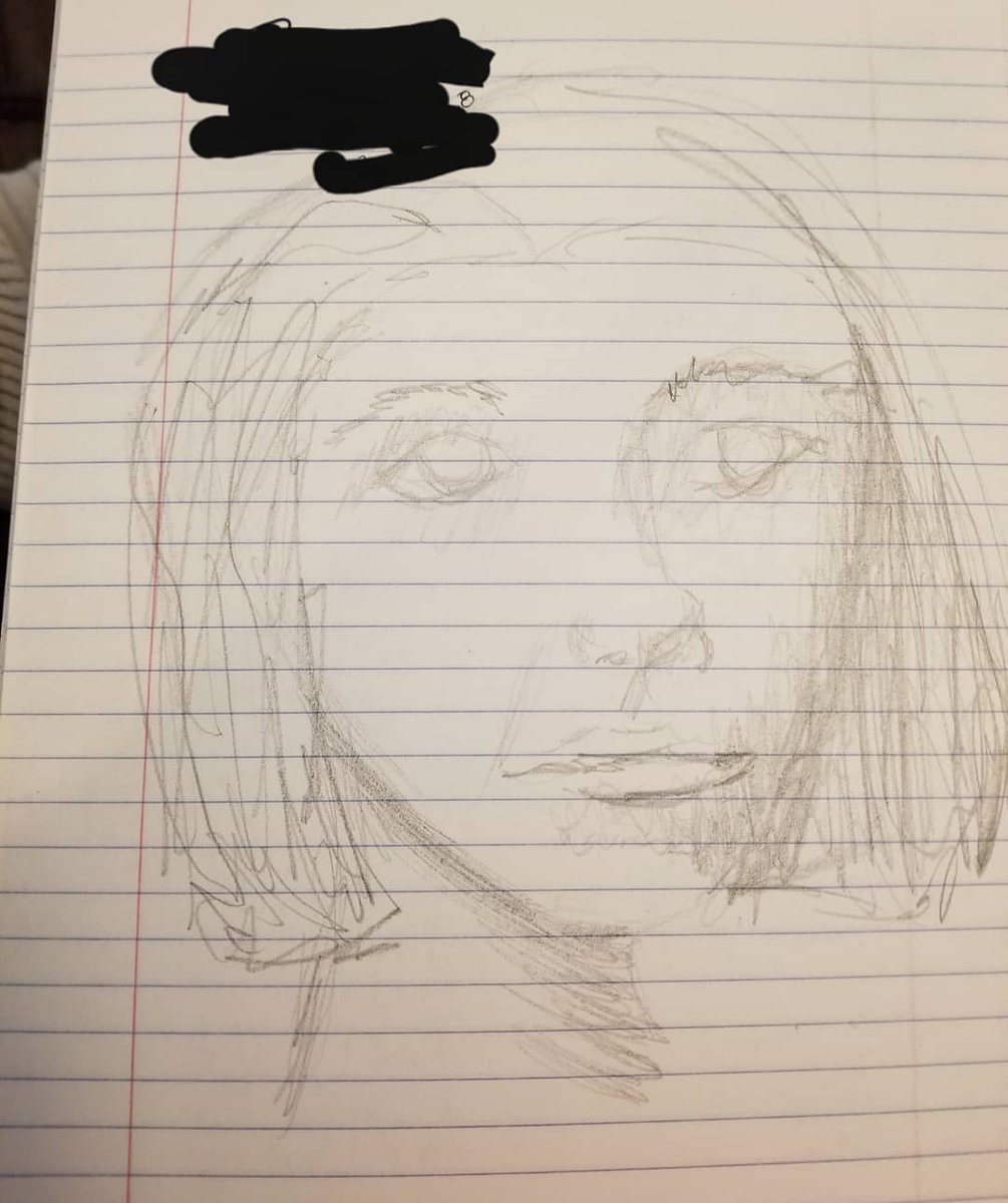 KimBieda's tweet photo. A rough doodle, loosely based on Kiernan Shipka who plays Sabrina in The Chilling Adventures of Sabrina that I did today. Mantra: Just make art!(Art can be writing, drawing, knitting, gardening, cooking. Art is the process of creation) https://t.co/rHIRWmHQMh