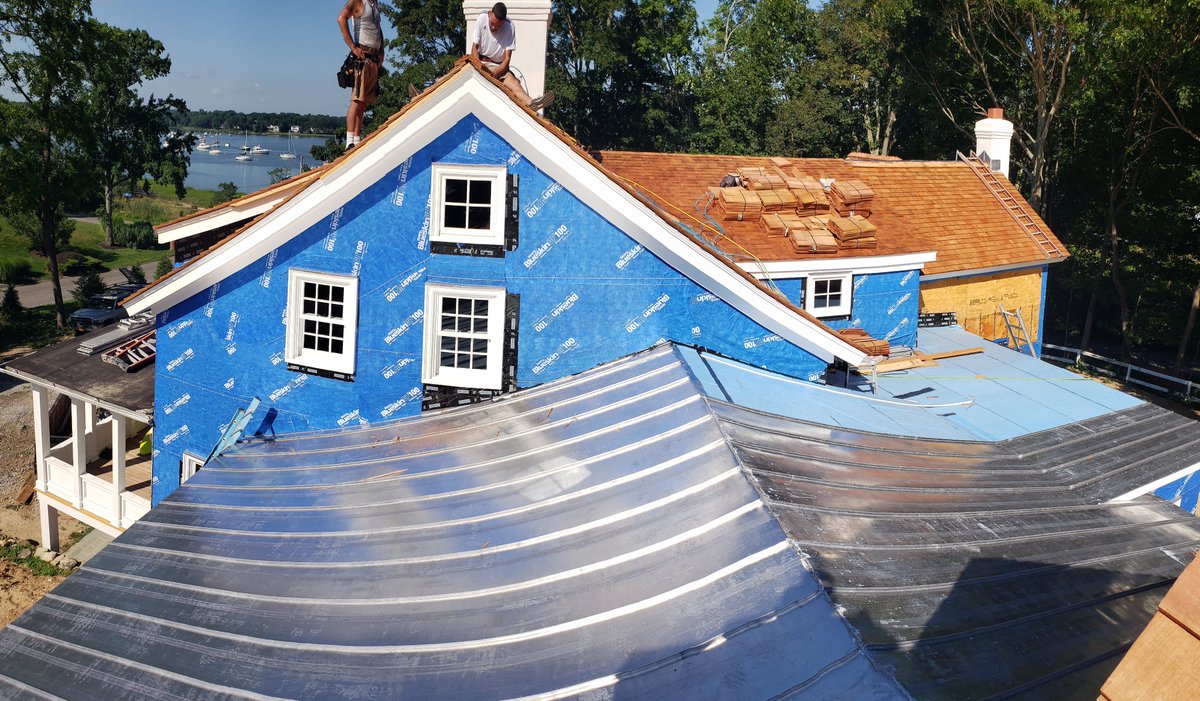 Bonus metal work.We have some serious metal work on other parts of the roof- all of it lead coated copper (very expensive but among the best roof you can have). Unfortunately the metal roof guy can't solder for shit. Luckily it will never leak & you can't see it from the ground.