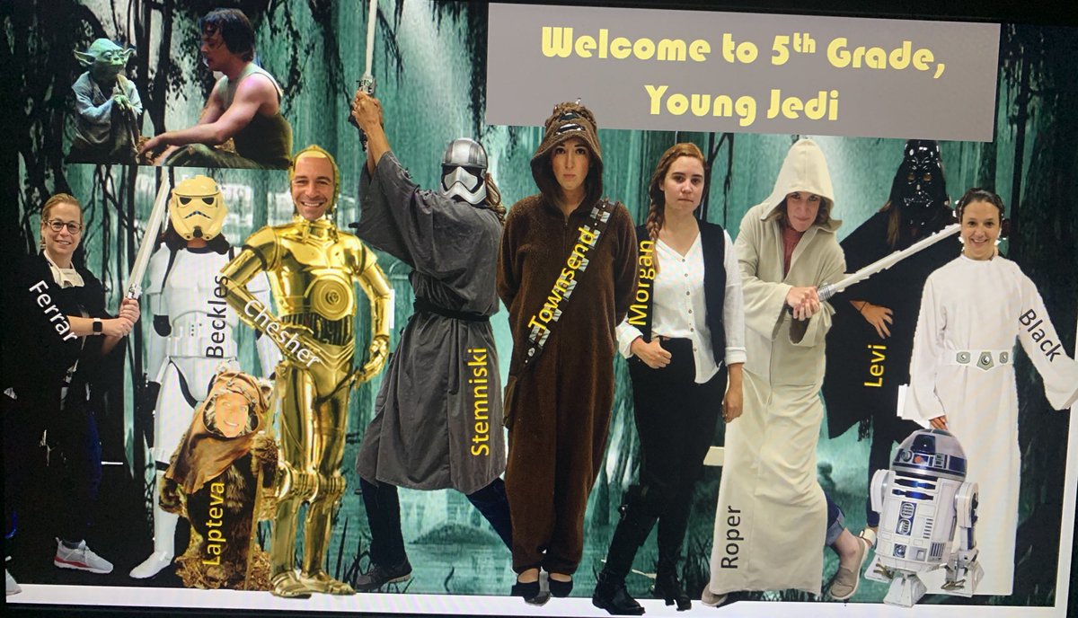 It’s going to be a great year with my team! ⁦@CMorganBES⁩ ⁦<a href="/stemniski/">MrsStemniski</a>⁩ ⁦<a href="/Townsend_Class/">Mrs. Townsend’s Class</a>⁩ ⁦@becklestag⁩ ⁦@LBlackTAG⁩ ⁦@paul_chesher⁩ ⁦<a href="/OlgaLapteva3435/">Olga Volkov</a>⁩ ⁦<a href="/SharonFerrar/">Sharon Ferrar</a>⁩ , Emily Levi . The force is strong!