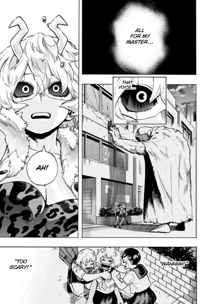 LJ_Hollywood's tweet photo. Mina flashes back to the past and fumbles at the worst time, a rare moment of weakness for her (though understandable considering how terrifying Gigantomachia is), but just in the nick of time an unbreakable chivalrous spirit appears! Stunning chapter! #MyHeroAcademia #chapter280 https://t.co/Ux5kL3r3mB