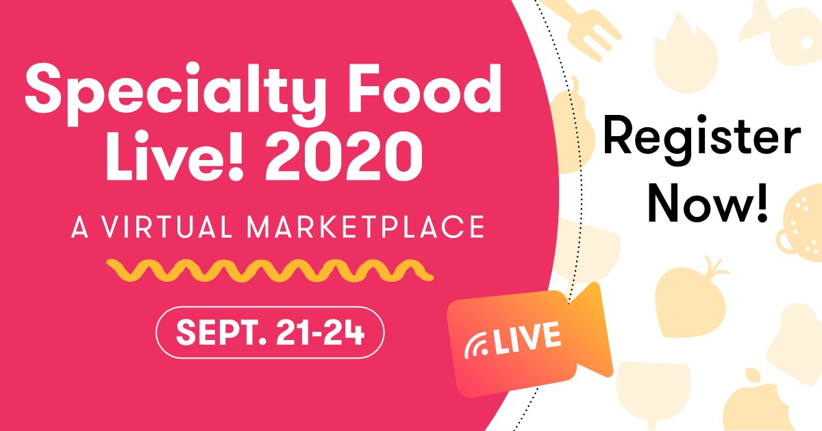 Specialty_Food's tweet photo. 🎉 Specialty Food Live! 2020 is now open for registration! We're excited to introduce a new, virtual event connecting buyers and makers!

Register here: https://t.co/vx4GkoFFyI

#SpecialtyFoodLive #ShapetheFutureofFood #SpecialtyFood https://t.co/YtWJo4Bg2U