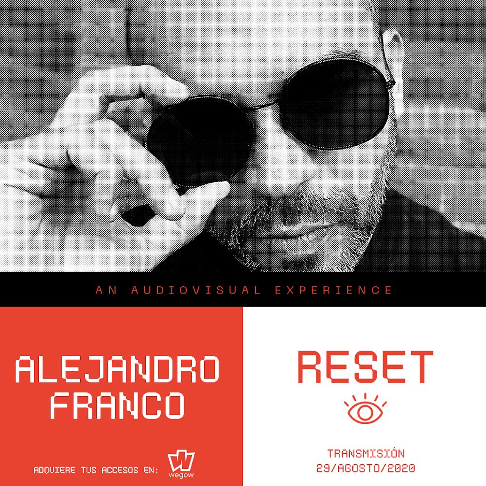 El cuarto artista invitado a RESET #AnAudioVisualExperience es la mente detrás de <a href="/CommonSense_Rec/">CommonSense Records</a> y <a href="/WARPmagazine/">WARP</a> <a href="/alejandrofranco/">Alejandro Franco</a> !!!! 
Se parte de esta transmisión digital hecha por Mexicanos para el Mundo. Adquiere tus tickets en: bit.ly/30gBfWB
