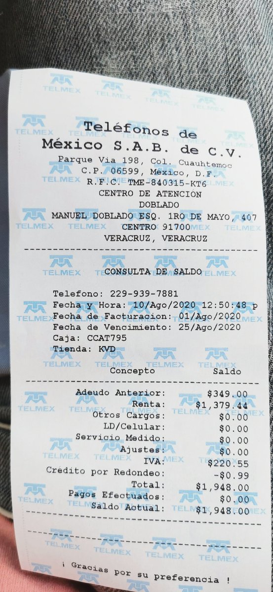 germain_uv's tweet photo. @Profeco buenas tardes he tratado de cancelar el servicio de @Telmex desde hace más de un mes ya que me cambié de proveedor. Y ahora resulta que me cobran una exageración. Me pueden asesorar. Gracias https://t.co/KjTNh7if3k