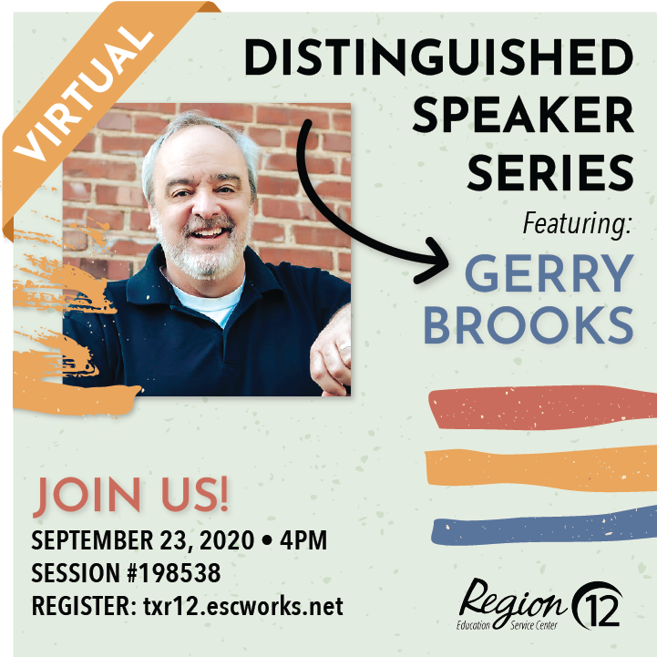 escregion12's tweet photo. Have you heard about the 1st speaker in our Distinguished Speaker Series on 9/23 at 4pm? 🙌We are excited to feature a live virtual keynote &amp; Q&amp;A from viral YouTube sensation Gerry Brooks. Campus leaders, register your team today, space is limited!  https://t.co/2iT7DLDjXG https://t.co/yn64AhwotD