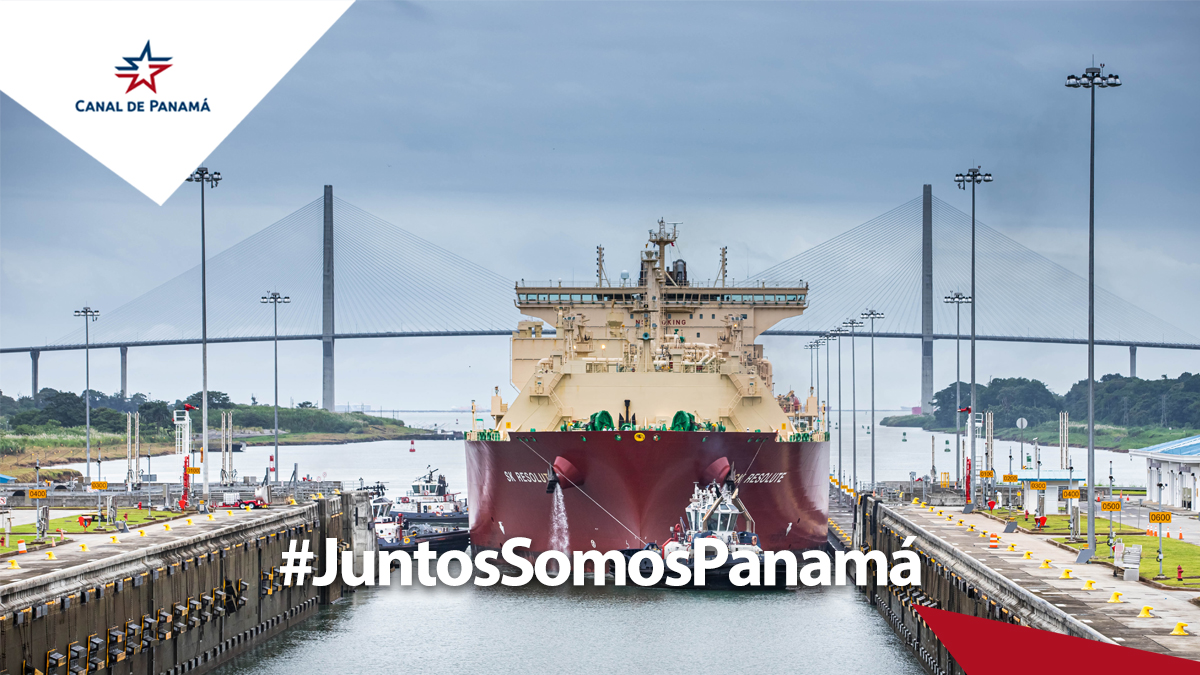 canaldepanama's tweet photo. En el inicio de la semana de cumplir 106 años de operaciones, el Canal de Panamá alcanzó un nuevo hito hoy cuando el SK Resolute, un buque de gas natural licuado (GNL) se convirtió en el tránsito número 10,000 por las esclusas neopanamax del Canal ampliado. #JuntosSomosPanamá https://t.co/Z6dBT7bL4r