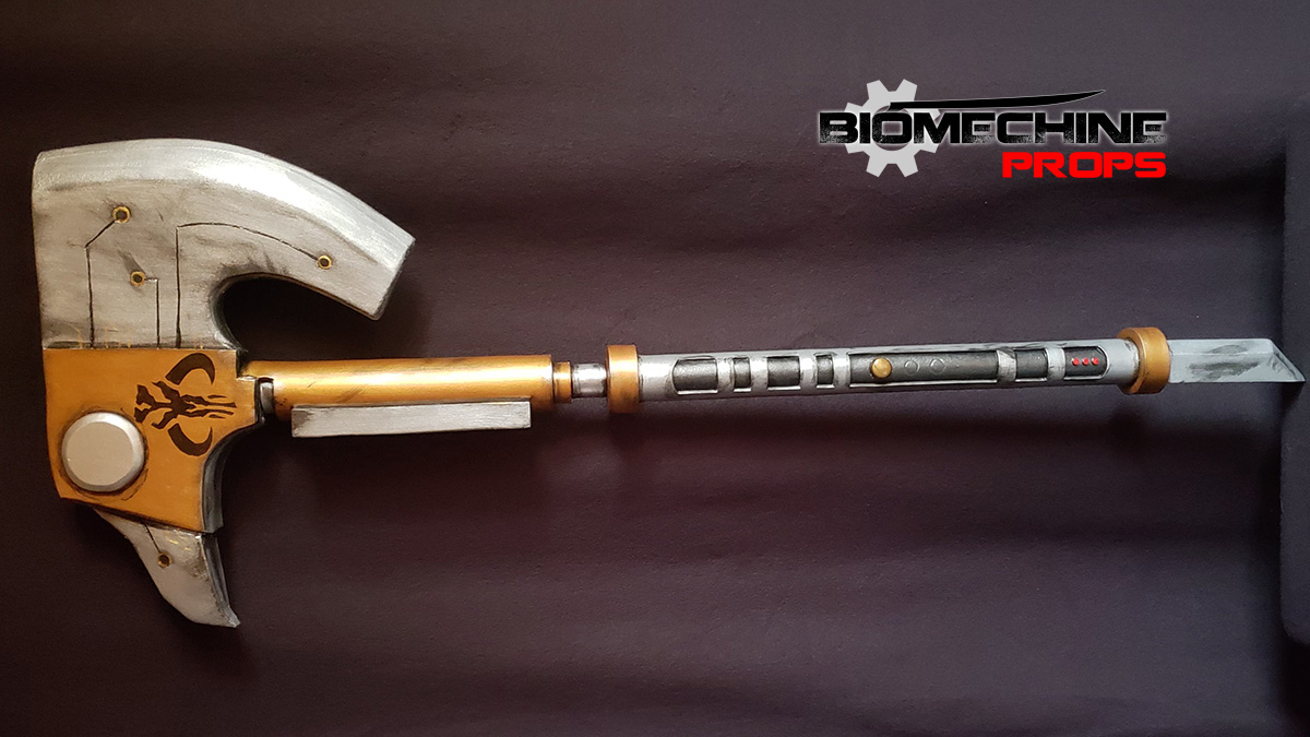biomechine's tweet photo. Finished this commissioned Mandalorian-themed vibro-axe for use at a sci-fi LARP! Looking for something unique? Contact me at https://t.co/t2MGIDZY0Y
.
#cosplay #cosplayer #cosplayers #LARP #LARPer #larpweapon #scifi
. https://t.co/fQusZP9WGQ
