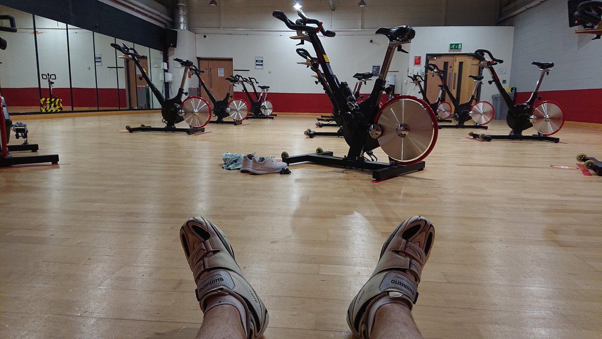 bintonabike's tweet photo. First spin class in 5.5yrs done. Nice to see it was all booked out for myself.. Ha https://t.co/0Dy1L8oF6m