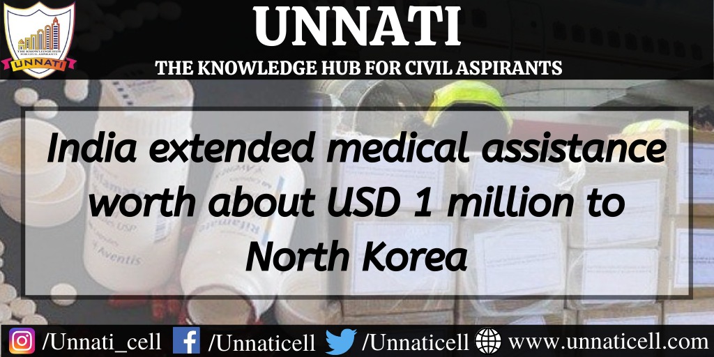 UNNATICELL's tweet photo. India extended medical assistance worth about USD 1 million to North Korea : 

After a request from the World Health Organisation, India has extended medical assistance worth $1 million to North Korea for WHO's ongoing anti-tuberculosis programme in the country.

By : @DavidBauro https://t.co/AEJ9VagcPo