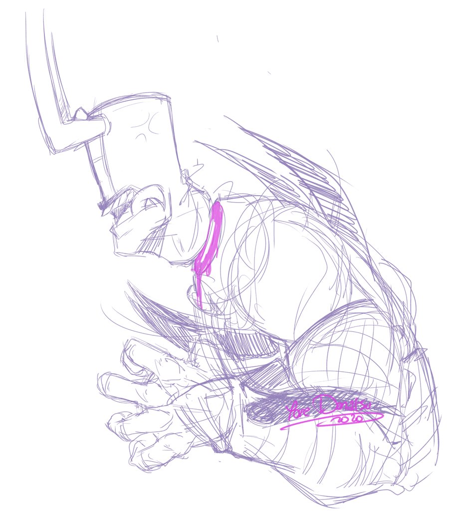 Yore_Donatsu's tweet photo. You remember when I draw Dead!Dovi ? 
Some doodles on him and his poor victim XP

#BrütalLegend #AU #AlternativeUniverse #EddieRiggs #Doviculus #BLAU #GhostAU https://t.co/22frCr97CF