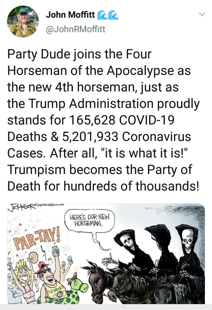 Trump kills our capacity to prepare, defend or track a  #pandemic ... then uses Russia &  #FoxNews to convince 40% of our population that the virus is a hoax. Then sabotages ability to test or mfg  #PPE ! At least the blood of a quarter million on his hands! #TrumpLiesAmericansDie