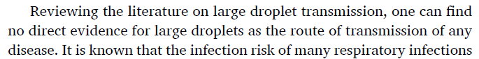 40/ Physics has unfairly stacked many disadvantages against droplets!No wonder that, as stated by Yuguo Li (leader on disease transmission, invited to speak to WHO), droplets have never been demonstrated *directly* to transmit ANY disease in the history of medicine.