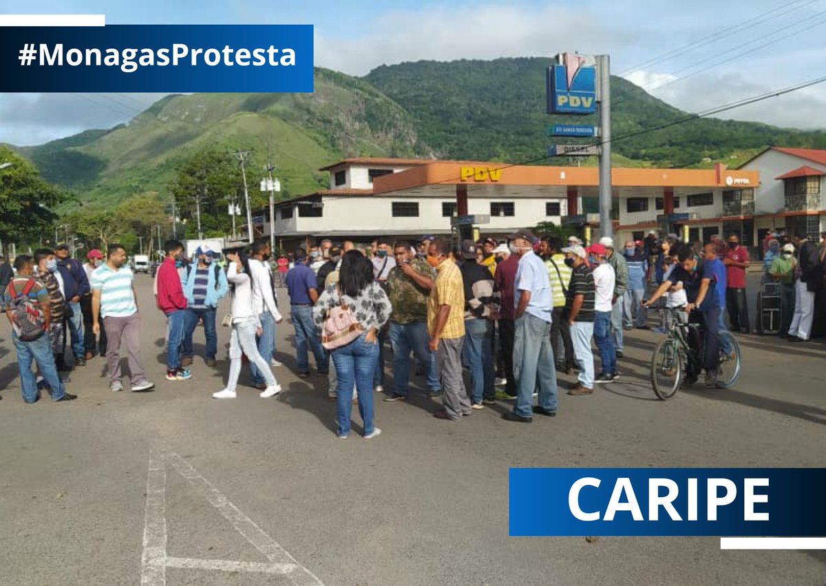 PieroMaroun's tweet photo. La cuarentena no calla a Monagas.

Hoy Temblador, Caripito, Caripe y Acosta levantaron su voz ante la falta de gasolina, gas, agua que tiene agobiada a nuestra gente.

Yelitze Santaella dijo que gasolina para nadie, aquí está la respuesta de los monaguenses.

#MonagasProtesta https://t.co/y8bwaQJePY
