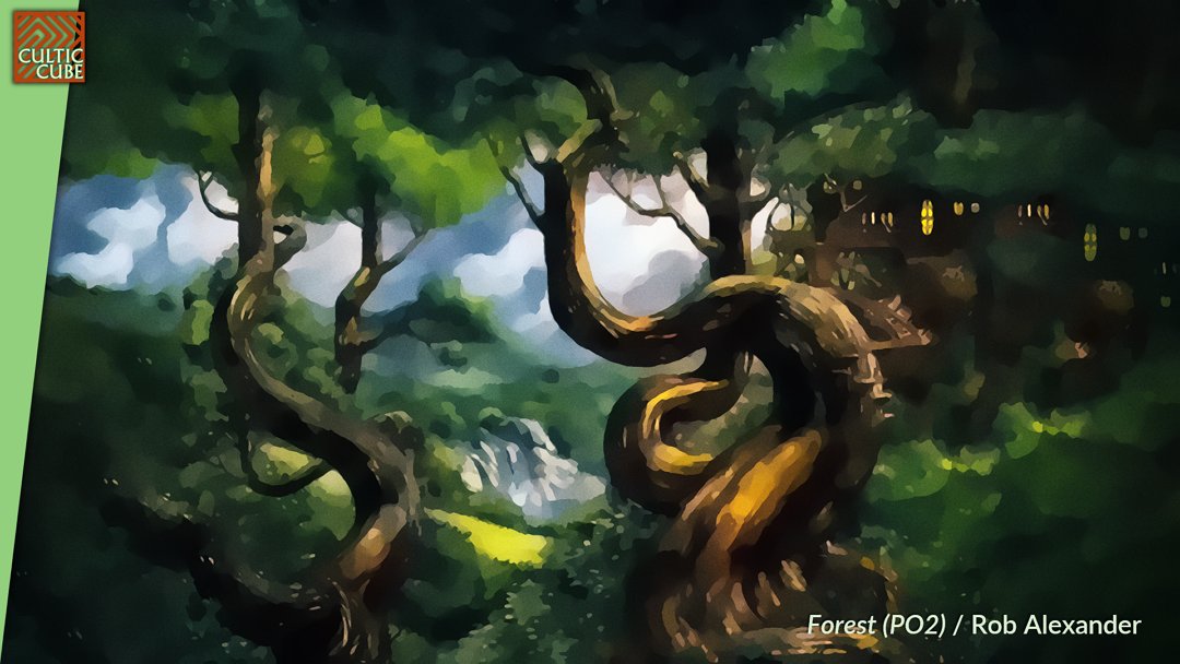 CulticCube's tweet photo. Portal Second Age basic lands. There are so many sets with such beautiful land cycles that it was hard to settle on one to work with here, but PO2 was calling to me. #mtgart #CulticArt #BasicIsBeautiful https://t.co/Xah22yr8BB