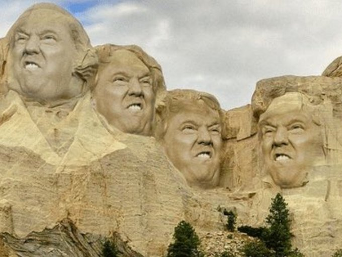 NWPinPDX's tweet photo. Trump had the gall to ask about getting himself added to Mount Rushmore. He doesn't understand that a majority of the nation cannot stand him and doesn't want a permanent reminder of what an awful person he has been. Trump will be lucky if he gets a presidential library. https://t.co/EgcmcQSzcM