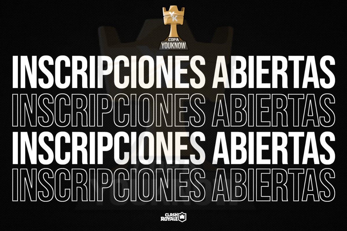 YouKnow League 🏆 (@youknowleague1) on Twitter photo #ClashRoyale | #CopaYouKnow
📋Requisitos:
Seguir a:
- @NataHz2002
- @YouKnowTeam
- <a href="/YouKnowLeague1/">YouKnow League 🏆</a>
Suscribirse a youtube.com/c/PadawansGame… 📺
Dar RT 🔄 y Mencionar a dos equipos 🛡
Mandar requisitos al MD 🌟
¡No te quedes afuera! 🏆 #ClashRoyale | #CopaYouKnow
📋Requisitos:
Seguir a:
- @NataHz2002
- @YouKnowTeam
- <a href="/YouKnowLeague1/">YouKnow League 🏆</a>
Suscribirse a youtube.com/c/PadawansGame… 📺
Dar RT 🔄 y Mencionar a dos equipos 🛡
Mandar requisitos al MD 🌟
¡No te quedes afuera! 🏆