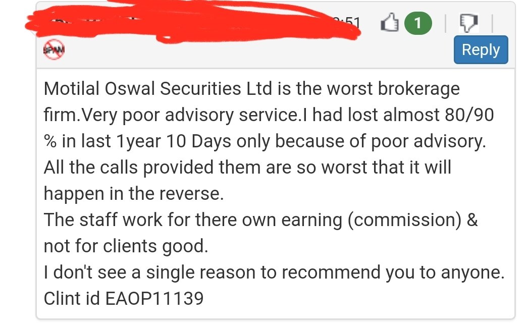ajtgupta's tweet photo. #BoycottMOSFL

@pankajpuro @AnilSinghvi_ 

I am not wrong.. this is fraud firm. I have not seen even a single positive comment or reviews for MOSFL. 

LOOT COMPANY https://t.co/Jy1XfAi297