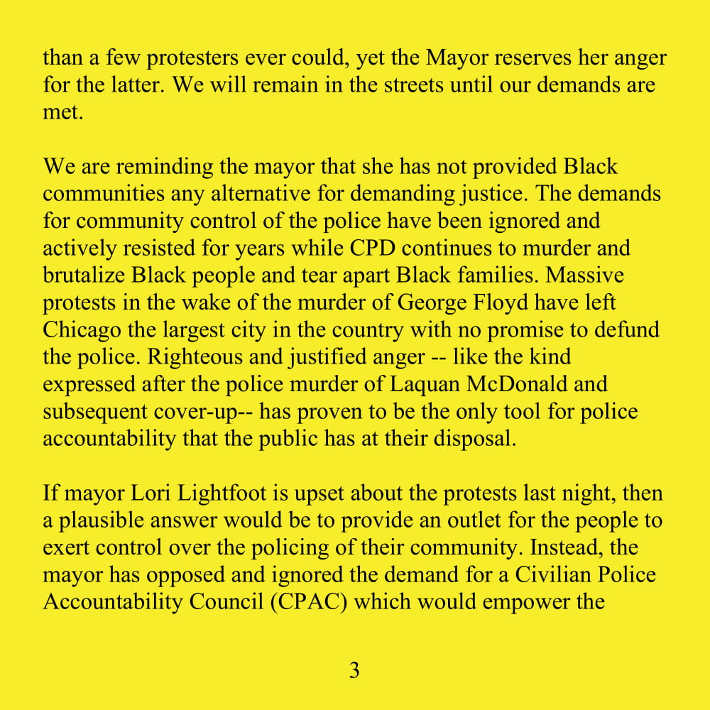 BLMChi's tweet photo. Please find our press statement on the last 24 hours below #CPACNow #AbolishCPD 👇🏿👇🏿 https://t.co/2lYzHgsFBk
