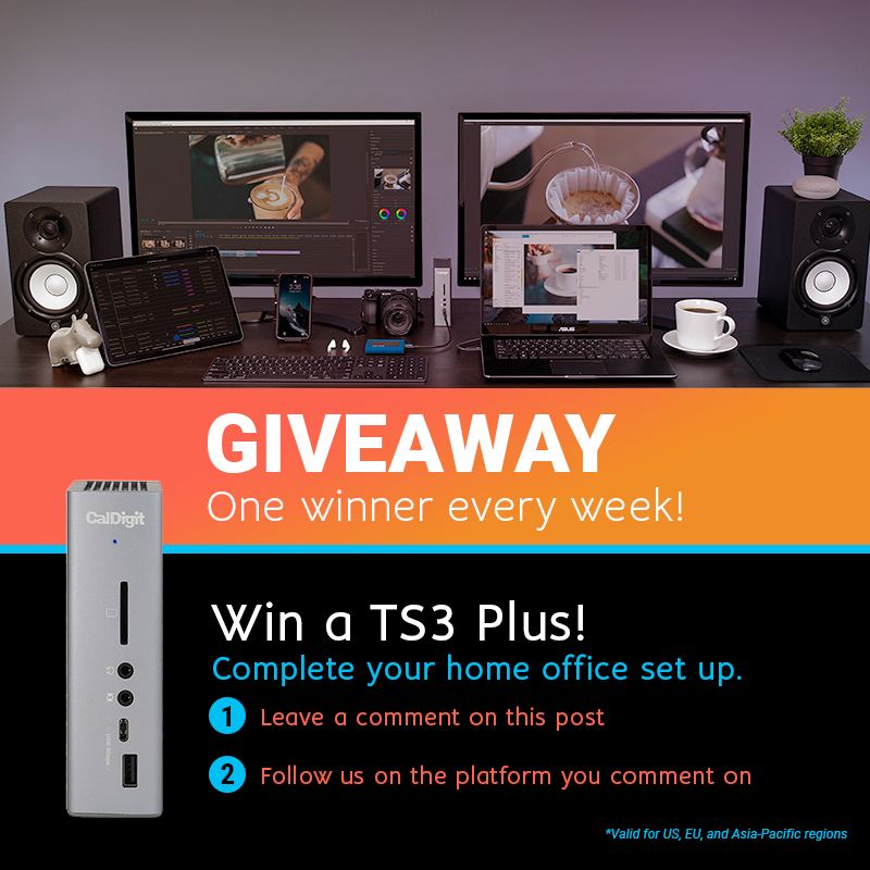 CalDigit's tweet photo. It's time for week 18 of our Work from Home Giveaway!
To cheer up our followers during this difficult time we are giving away a prize every week until the California Stay At Home ban is lifted. This week, we're giving away a TS3 Plus. https://t.co/r9MBEhixSN