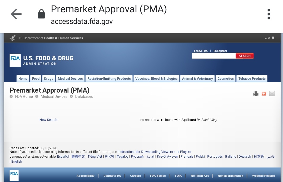 13/21Next up was PMA, the approvals database. Results? See for yourself: