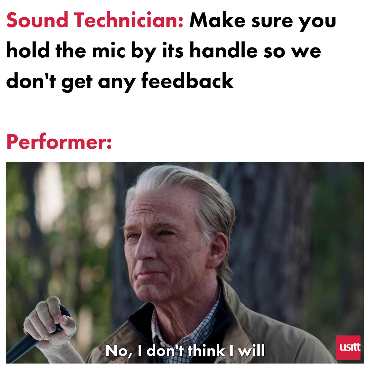 usitt's tweet photo. Together, we can end microphone cupping once and for all! 🎤

#SoundDesign #SoundTech #BackstageHumor #SoundHumor #EndMicCupping #TheatreMemes #LiveEntertainmentMemes https://t.co/nBGgdiPDJf