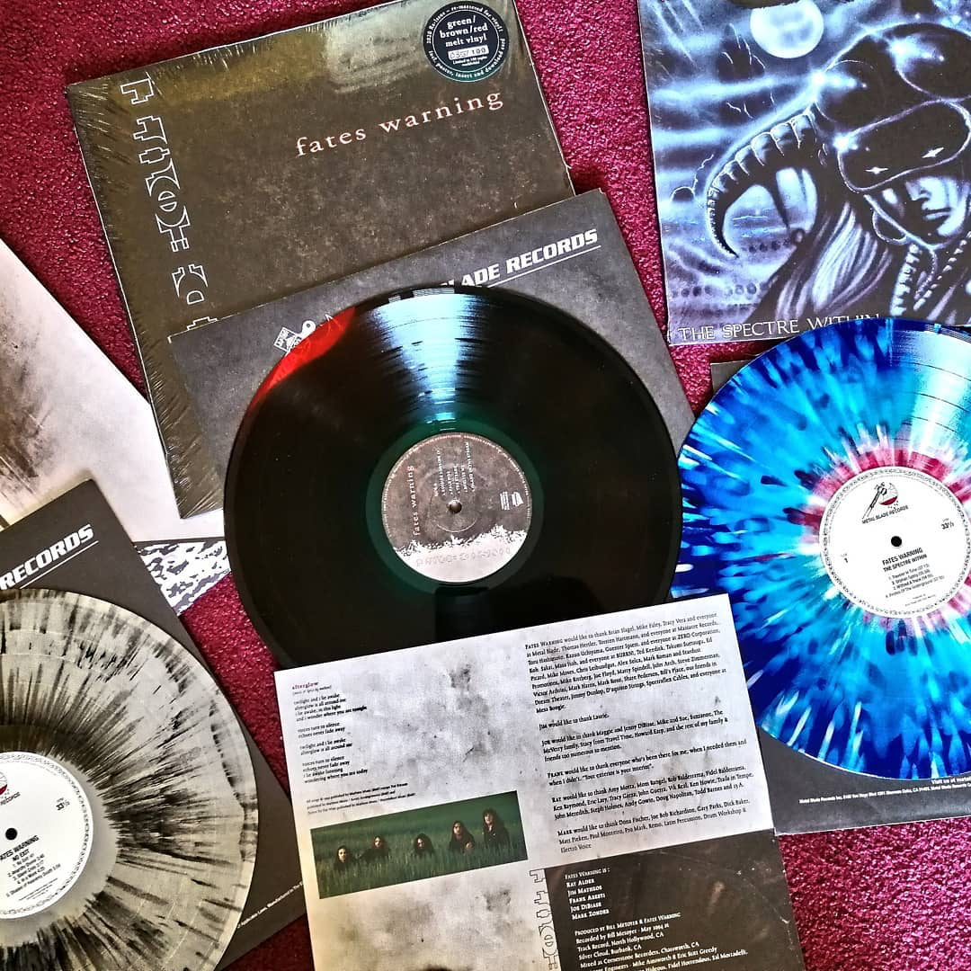 MetalBlade's tweet photo. Those @fateswarning reissues are slowly trickling in! A quick look at the US and EU variants from some major collectors! #TheSpectreWithin #NoExit #InsideOut

Who's already been spinning their copies?! Let's see those pics! https://t.co/CeN4Ba8ktV