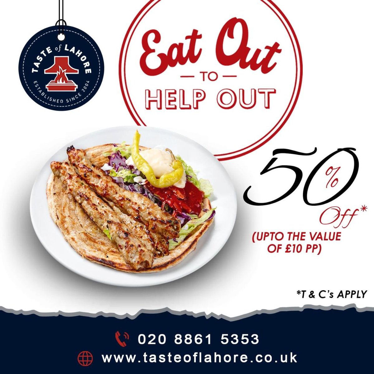 Beat the #MondayBlues with a whooping 50% off (upto the value of £10 pp) on all your favourites at Taste of Lahore #Harrow.

#eatoutlondon #eatouttohelpout #augustoffer #dinein #dineinoffer #halfprices #harrow #TasteofLahore #mondayblues #mondaymotivation #foodielondon