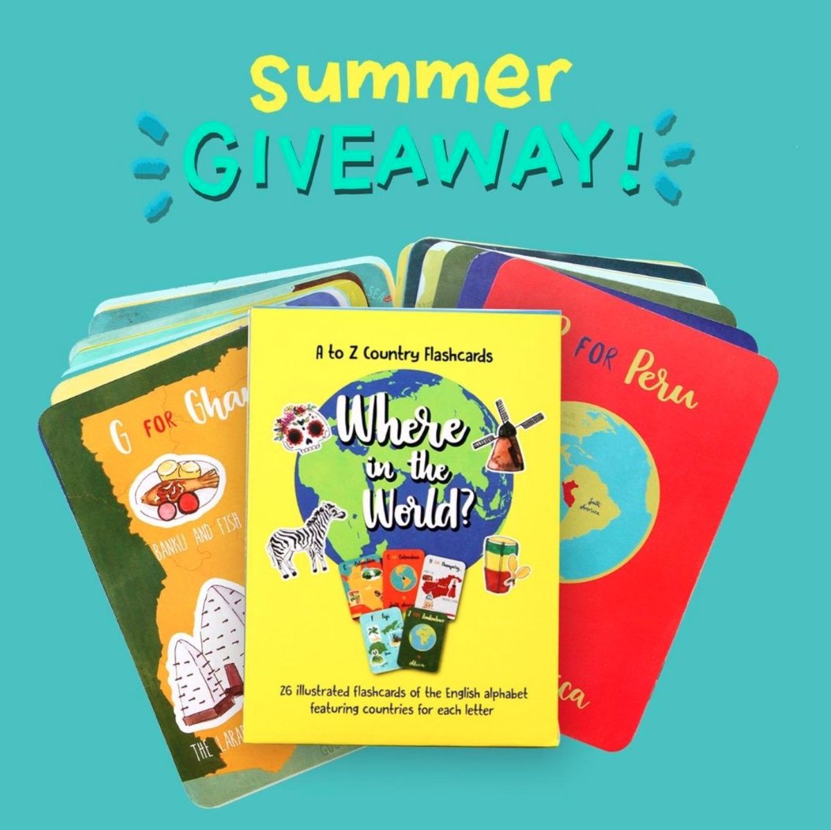 We are offering 1 set of "Where in the world? A-Z Countries" flash cards: 26 illustrated flashcards of the English alphabet featuring countries for each letter. To win, tag a friend (each tag is an entry)! Giveaway ends in a week's time. #bengali #win #giveaway #kids #children