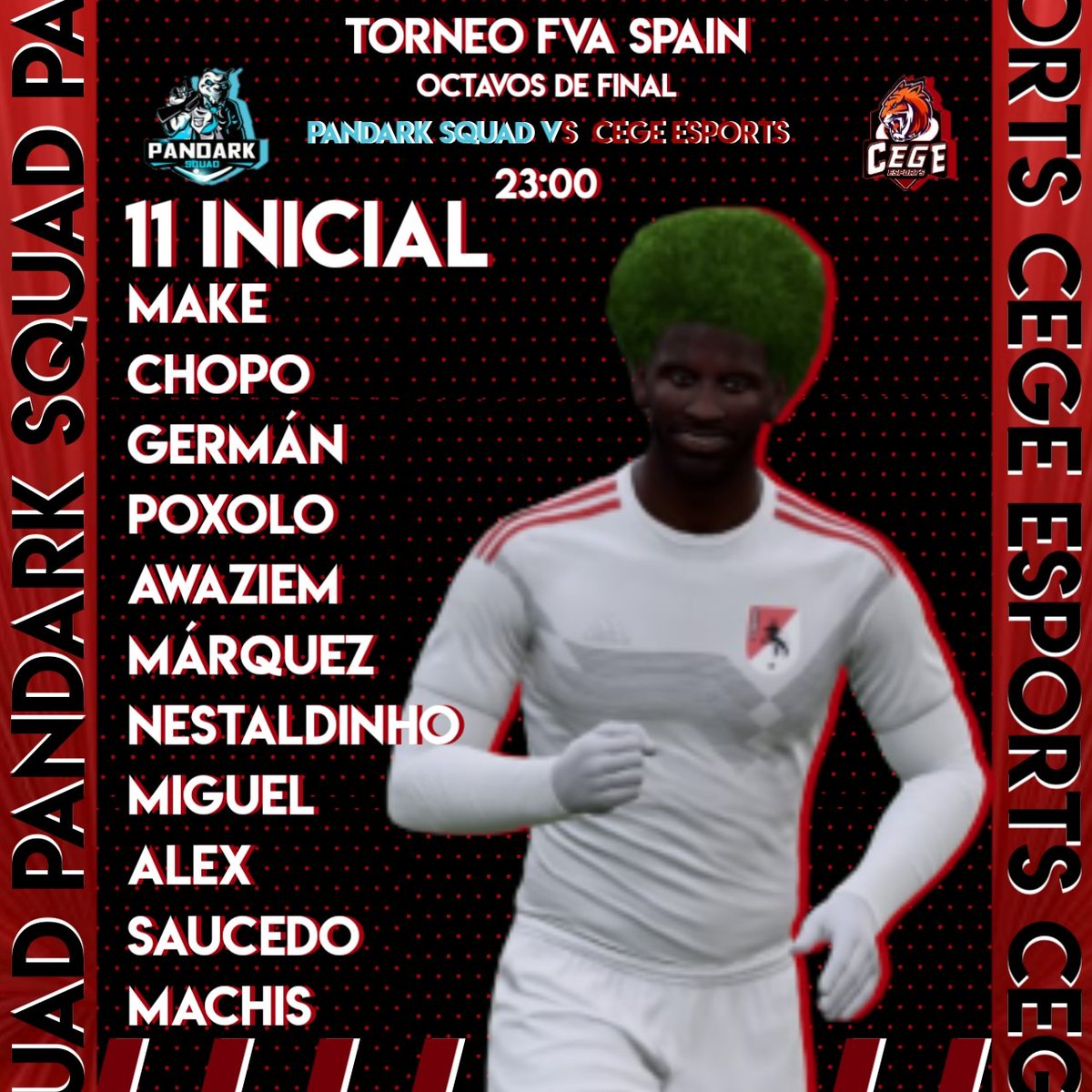 🏆¡DÍA CLAVE!
➖
Hoy nos jugamos los Octavos de Final de la FVA frente a <a href="/PandarkSquad/">Pandark Squad</a> 🇪🇦
➖
🎮🔴 EN DIRECTO a las 22:20 en nuestro canal de YOUTUBE
➖
¡A por todas! 💪🏼
➖
✍️: @germxn88
➖
#AlwaysCeGe