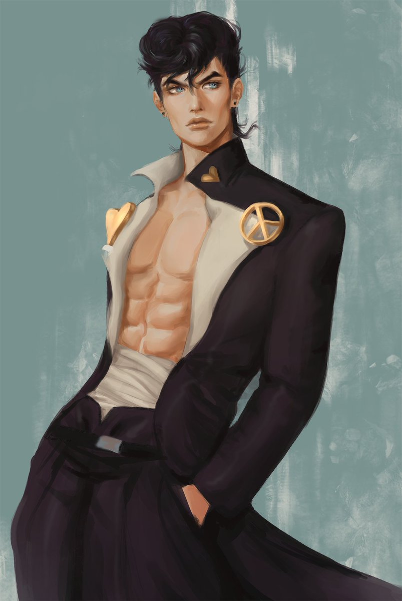 bussiarati's tweet photo. josuke commission that allowed me to paint my favorite jojo #JJBA #JoJosBizarreAdventure https://t.co/WOYiVV2qi6