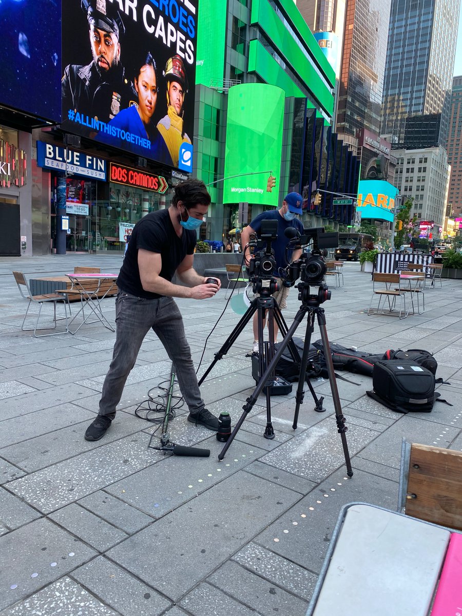 designtrustnyc's tweet photo. Set up from this morning's shoot in @TimesSquareNYC with @tmtomp. Stay tuned for five exciting stories about how current and past Design Trust projects have acted as a catalyst for change across the five boroughs! #trustbydesign #txd2020 https://t.co/hbYpm33nnk