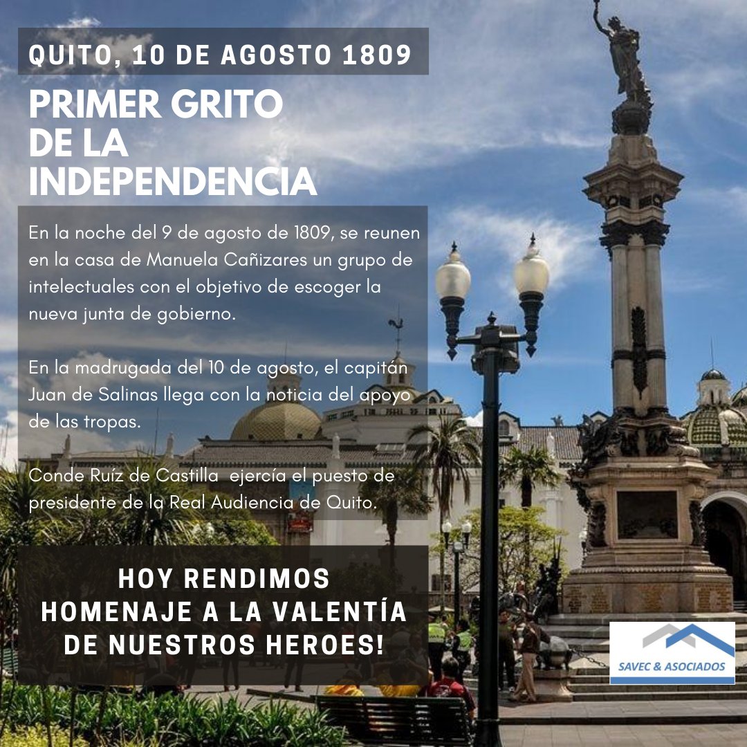 infosavec's tweet image. En la casa de Manuela Cañizares, en una “fiesta”, el 9 de Agosto, un grupo de intelectuales, criollos, marqueses y doctores se reúnen para determinar un nuevo gobierno. 

El Conde Ruíz de Castilla ejercía el puesto de presidente de la Real Audiencia de Quito #savec #constructores