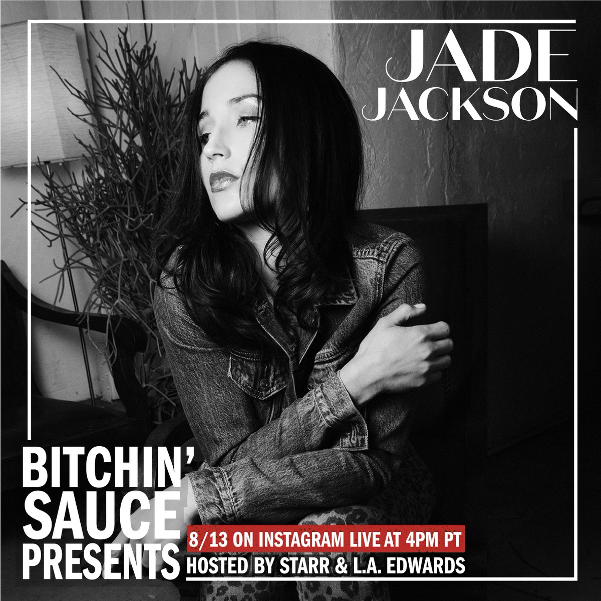 jadejackson's tweet photo. Iโm going live on Instagram this Thursday at 4pm PT for a Q&A and live performance with my friends over at #BitchinSauce โค๏ธ #BitchinSaucePresents #LAEdwards https://t.co/xU0K74ansM