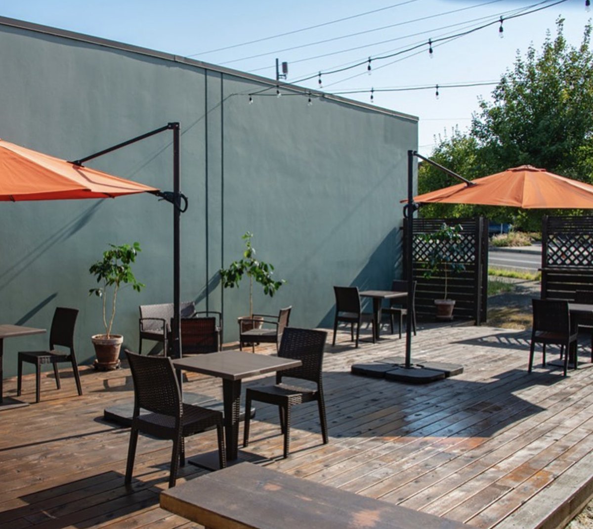 PDXcoffeeroast's tweet photo. Our patio is open! Join us social distance style at our Oak Street cafe. Order ahead of time on @toasttab, pick up your coffee, and relax in the sun. Masks are required for pickup and we’re open 7am-2pm Monday - Friday. Hope to see you soon! #summervibes #portlandcoffee #pdxcafe https://t.co/jv4caCe3AN