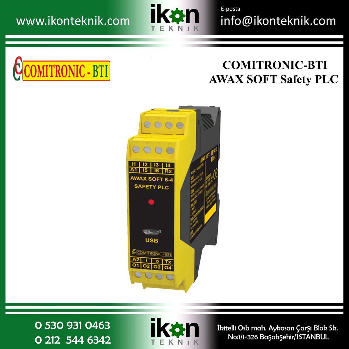 TeknikIkon's tweet photo. COMITRONIC-BTI AWAX SOFT Safety PLC #ikonteknik #safetyswitch #plc #otomasyon #automation #safetyrelay #emniyetswitch #röle #emniyet #sensor #sensör #engineering #mühendis #makine #machinesafety #spareparts #tedarik https://t.co/f7v2SvtUeV