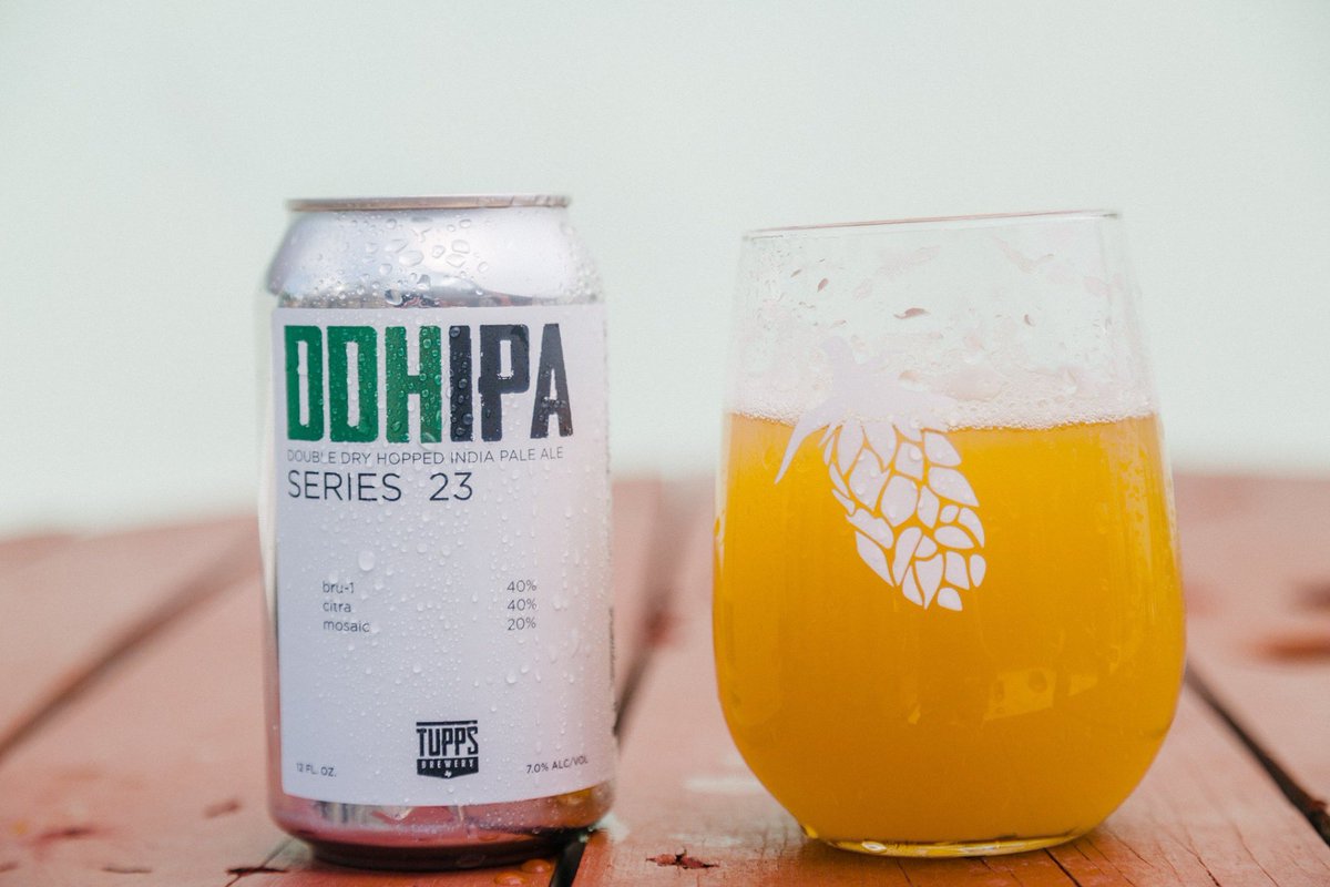 DDH Series 23 has hit more retail shelves and we've added to our list of locations. 
#23 in our Double Dry-Hopped Series contains 40% bru-1, 40% citra, and 20% mosaic hops.
Find it on a retail shelf:
tuppsbrewery.com/ddh23-beer-fin…