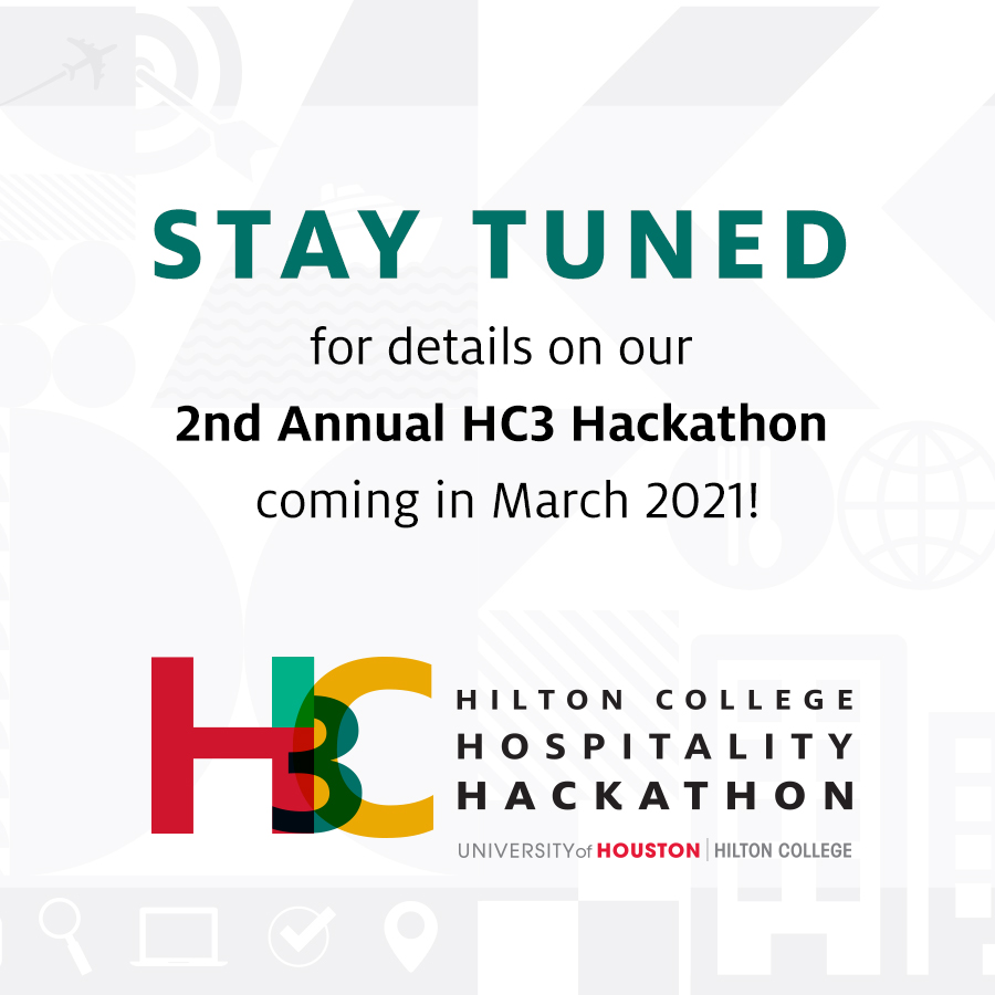 Stay tuned for details on our second Annual HC3 Hackathon coming in March 2021! @hftp_hitec 
#HC3 #HiltonCollege #Hackathon #WeAreHospitality #HospitalityStrong