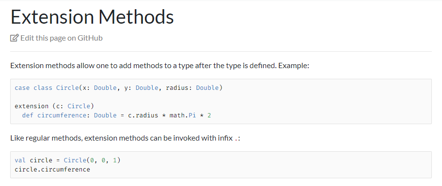 jdegoes's tweet image. Scala 3's extension method syntax has changed quite a few times, but I could not be happier where it ended up.
These are the extension methods we've all been waiting for! 🎉