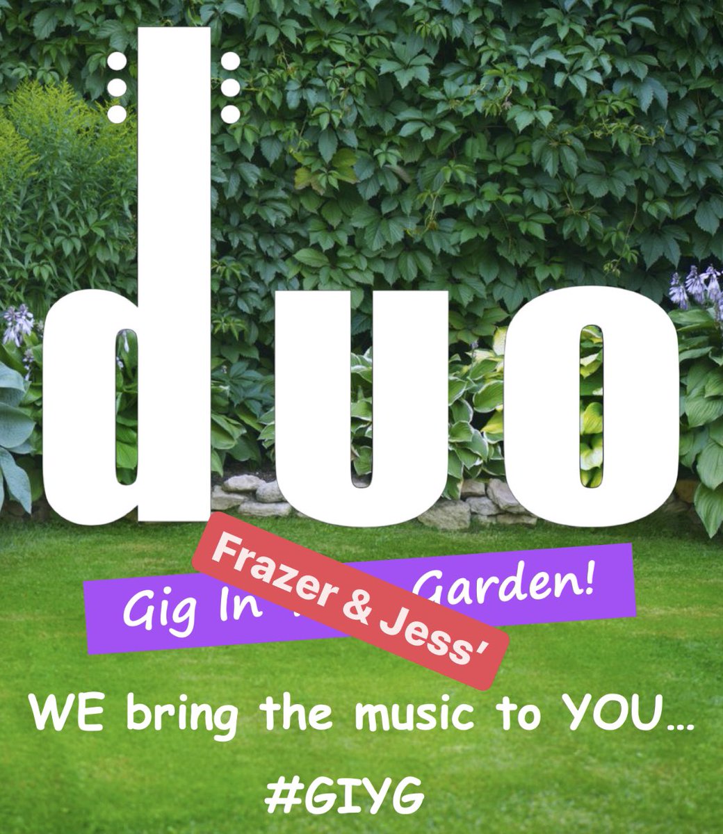 duo_destino's tweet photo. This week’s special Wedding Gig In Your Garden with Frazer & Jess! #giginyourgarden #GIYG #mondaythoughts #wedding https://t.co/v2X8gCFisU