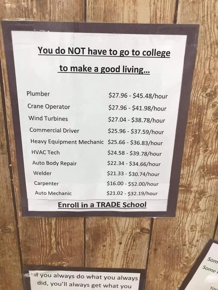 rockatopnc's tweet photo. Trade school after high school is important BUT thanks to RCC many local high school students can take dual enrollment trade classes while still in high school. Don’t let next semester sneak up on you. Talk to school counselor. (And trade school IS college) @MyRockinghamCC https://t.co/qRO3ToOLCk